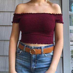 off the shoulder crop top